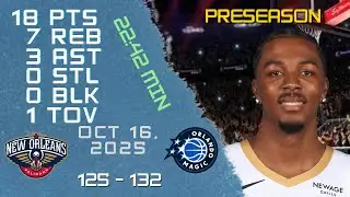 Трей Мерфи III: обзор лучших моментов против MAGIC 16 10 2025 NBA PRESESON Game