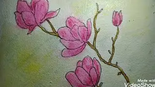 Let's Paint - watercolor flower ll line and wash technique