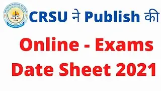 CRSU Date Sheet Online Exams 2021