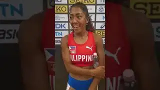 Robyn Lauren Brown after world champs interview with Airnel Abarra