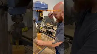 Using a forstner bit #wood #tool #tools #fyp #maker #artist #forstnerbit #drill #woodworking