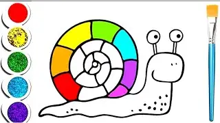 Rainbow Snail🐌 drawing and coloring for kids and toddlers 