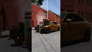 High Speed Bollard Smash 2! #beamng #beamngdrive #shorts #bng #bmg #carcrash #beamngshorts #mods