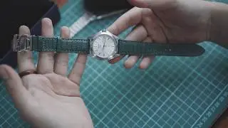Changing Watch Strap - Green Lizard Strap on Seiko