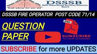 Dsssb Fire Operator Previous years Question paper