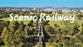 Scenic Railway Flyover. 4K relaxation film. DJI Mini 4K drone footage.