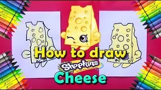 How to draw a Cheese from Shopkins Easy Cute drawing Kids drawing Kids art