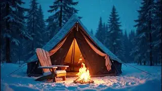 Rain & Campfire Sounds for Deep Sleep | Cozy Winter Camping Ambience (3 Hours)