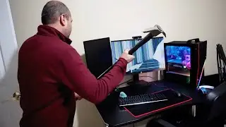 psycho dad breaks $3,000 PC setup over asmr