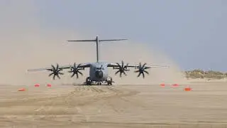 Romo - Belgian Air Force A400M - Slow Motion Beach Takeoff