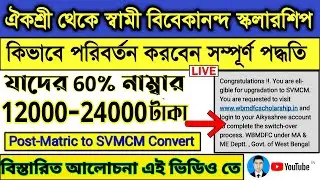 Aikyashree To SVMCM Convert Process.SWITCH OVER TO SVMCM. (Post-Matric to SVMCM) online apply 2022