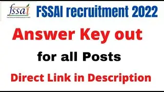 FSSAI Answer Key 2022 Out ! | watch how to download answer key |