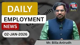 Daily Employment News |  02-JAN-26 | Latest Govt Jobs Telugu | Salary, Eligibility & Important Dates