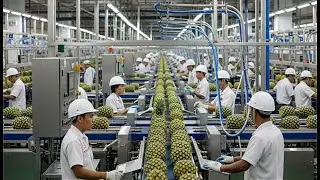 Внутри современной ананасовой фабрики: от свежих ананасов до готовой продукции (полный цикл произ...