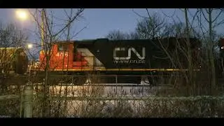 CN L551 EMD GP38-2W 4791 & GP38-2W 4796 are Finishing up here in the Glasslead 