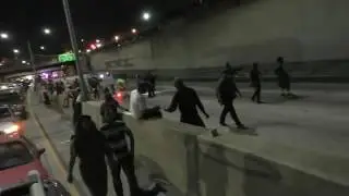 TRUMP PROTEST in  LOS ANGELES Shut's down Highway 101 on 11-09-16
