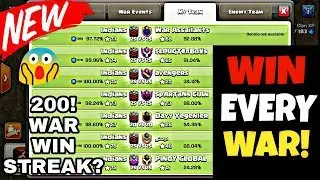 200 WAR WIN STREAK | SECRET REVEALED! - HOW TO WIN ANY WAR IN CLASH OF CLANS! | MUST WATCH!