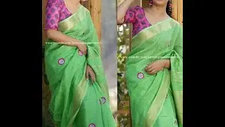 Boutique Style Designer Sari making on your Plain Sari to turn into New designer sari, try like this