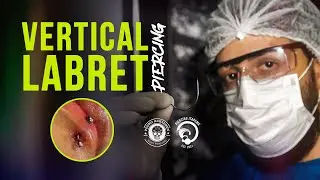Aplicação de Piercing - Vertical Labret