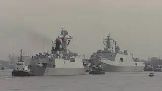 Chinese navy Type 054A frigate visits Hamburg, Germany