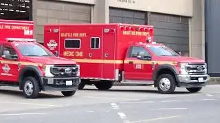 Seattle Fire Department Engine 25 and Aid 25 rolling out!