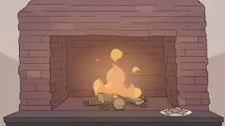 Festive Fireplace Animation Loop