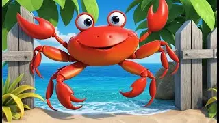 Crab Guards the Beach Gate 🦀🚩 | Fun 3D Animated Nursery Rhyme for Kids & Toddlers