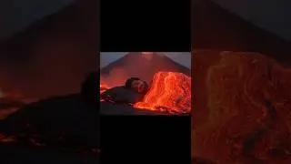 SLEEPING IN LAVA BED 🔥 #ai #satisfying #odlysatisfying #asmr #sleep #peace #volcano #bed