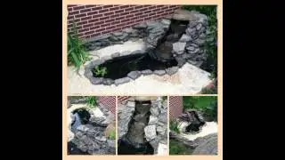 Small garden ponds and waterfalls