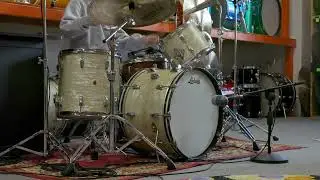 1960s Ludwig Pre-Serial Super Classic White Marine Pearl Drum Set