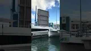 Boats leaving the Simpson Bay Bridge.