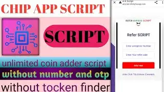Chip app unlimited refer baipass script with unlimited Indian number ! Chip app refer Script !