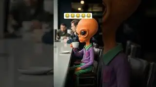 Funny Alien Drinks Coffee ☕😂 #funnyshorts #comedyshorts #subscribe