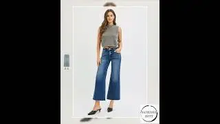 RISEN Full Size Mid Rise Crop Wide Raw Cut Hem Jeans Plus Size