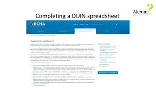 Completing a DUIN spreadsheet