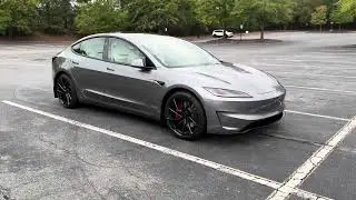 2024 Tesla Model 3 Performance Quicksilver with White Interior