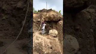 reckless action of dropping a large rock