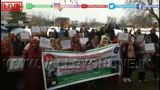 Watch: NHM employees stage protest in Gandebal, demand regularisation