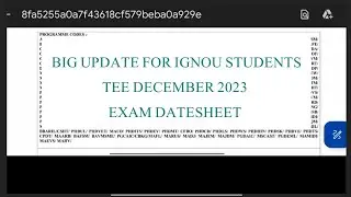 IGNOU Datesheet DECEMBER 2023 #2023  TEE DATESHEET IGNOU #ignou #ignouupdate