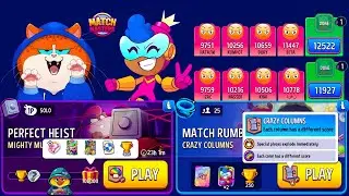 Mighty Mushrooms + Rainbow Solo Challenge Perfect Heist/ 25 players Rumble Crazy Columns + Rainbow
