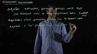40 Definition of aquifer, aquiclude, aquitard, transmissivity (GEOG311-SFU-Hydrology-Jesse Hahm)