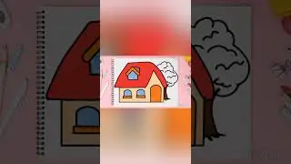 coloring cute house #colorfulhouses #cutehouses #drawstepbystep #artforkids #creativekids #kidsart