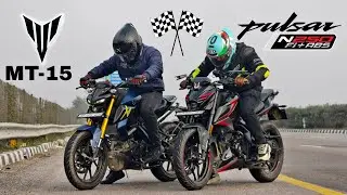 New pulsar N250 vs new Yamaha mt-15 drag race 🏁