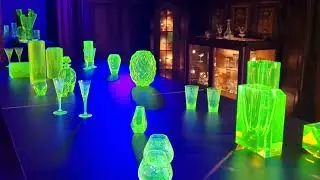 Demonstration of the behavior of uranium glass after illumination with ultraviolet light