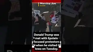 Donald Trump was met with Epstein focused protestors when he visited Iowa on Tuesday.