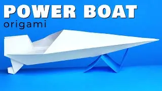 DIY Power boat that floats. How to make paper boat origami. Racing motor boat out of paper