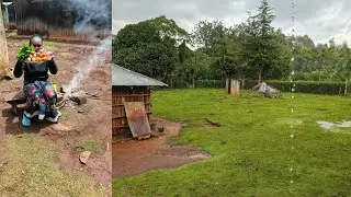 UNBELIEVABLE! Heavy rainfall+cooking yummy traditional vegetable soup In an African Village