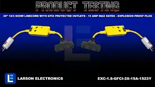 20'' 12/3 SOOW Linecord with GFCI Protected Outlets - 15 Amp Max Rated - Explosion Proof Plug