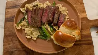 Steak, Pasta, and Challah Bread
