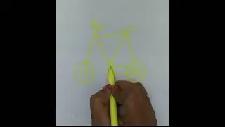how to draw a bicycle ||#drawing #easyart #alphabetdrawing || letter M drawing #shorts